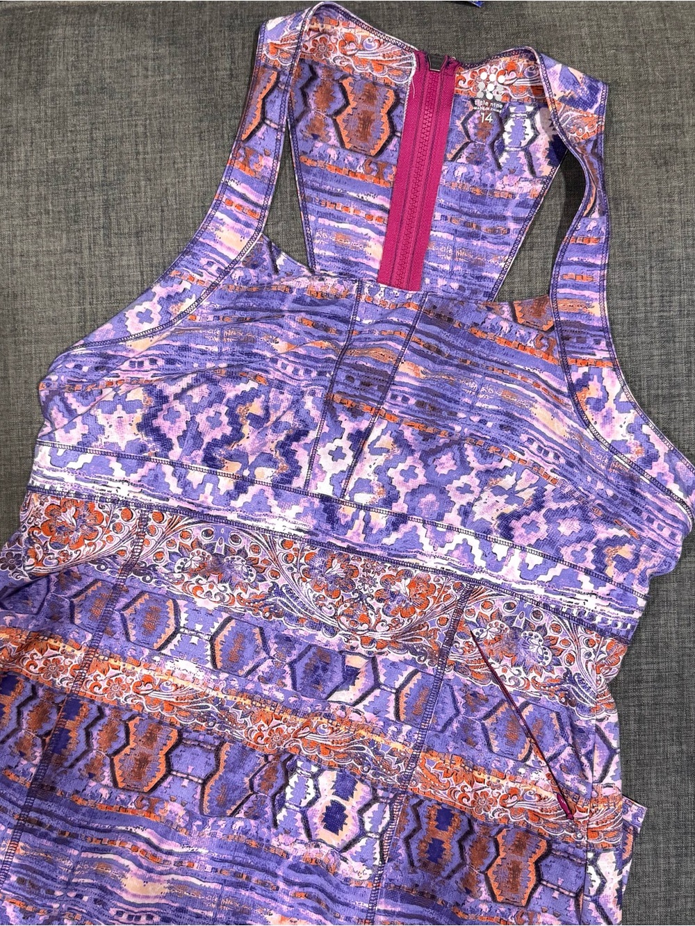 Title Nine Purple and Orange Patterned Tech Dress - Picture 5 of 7